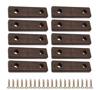 cyclingcolors 10x Patines Pies para Muebles en Plástico Rectangulares 50x14mm Mesa Armario cómoda Cama cuña Accesorio protección Suelos Altura para Atornillar, marrón oscuro
