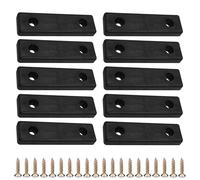 cyclingcolors 10x Patines Pies para Muebles en Plástico Rectangulares 50x14mm Mesa Armario cómoda Cama cuña Accesorio protección Suelos Altura para Atornillar, negro