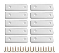 cyclingcolors 10x Patines Pies para Muebles en Plástico Rectangulares 50x14mm Mesa Armario cómoda Cama cuña Accesorio protección Suelos Altura para Atornillar, blanco