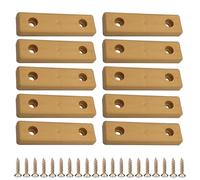 cyclingcolors 10x Patines Pies para Muebles en Plástico Rectangulares 50x14mm Mesa Armario cómoda Cama cuña Accesorio protección Suelos Altura para Atornillar, marrón claro