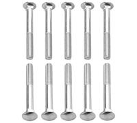 Cyclingcolors 10x Pernos de Cabeza Redonda Tornillo con Cuello Cuadrado DIN 603 Acero Inoxidable A2 Métrico, M10x50mm (longitud del hilo=43mm)