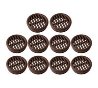 cyclingcolors 10x Rejilla de ventilación redonda 35 mm Diámetro total 37 mm de plástico Orificio Gabinete Armario Cocina, Marrón oscuro