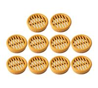 cyclingcolors 10x Rejilla de ventilación redonda 35 mm Diámetro total 37 mm de plástico Orificio Gabinete Armario Cocina, Marrón claro