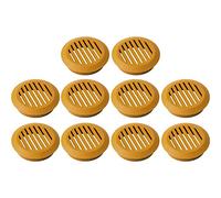 cyclingcolors 10x Rejilla de ventilación redonda 50 mm Diámetro total 60 mm de plástico Orificio Gabinete Armario Cocina, Marrón claro