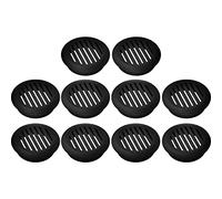 cyclingcolors 10x Rejilla de ventilación redonda 50 mm Diámetro total 60 mm de plástico Orificio Gabinete Armario Cocina, Negro