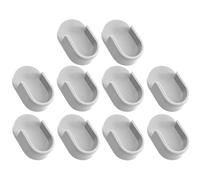 cyclingcolors 10x Soporte de tubo oval barra 30x15 mm de Diámetro de Armario Plástico, Blanco