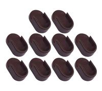 cyclingcolors 10x Soporte de tubo oval barra 30x15 mm de Diámetro de Armario Plástico, Marrón oscuro