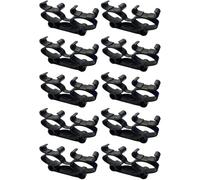 cyclingcolors 10x Soporte Doble para láminas Flexiclip 38 × 8 mm suspendido en elastómero para somier Marco de Madera Terminal Cama Mueble fijación Espiga, Negro