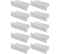 cyclingcolors 10x Soporte para láminas empotrable 48 × 8 mm plástico para somier Marco de Madera Terminal Cama Mueble fijación para embutir, Blanco