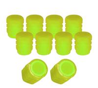 cyclingcolors 10x Tapas Tapones de Válvula Fosforescente Luminoso de Rueda Neumáticos Coche Moto Bicicleta Schrader, Amarillo