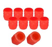 cyclingcolors 10x Tapas Tapones de Válvula Fosforescente Luminoso de Rueda Neumáticos Coche Moto Bicicleta Schrader, Rojo