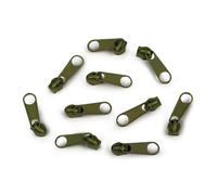 cyclingcolors 10x Tirador de Cremallera Tamaño N°3 de Metal Cursor Kit de Reparación Reemplazo Ropa Vaqueros Maleta Equipaje, oliva verde