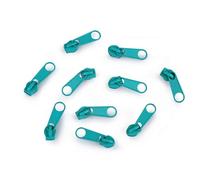 cyclingcolors 10x Tirador de Cremallera Tamaño N°3 de Metal Cursor Kit de Reparación Reemplazo Ropa Vaqueros Maleta Equipaje, azul turquesa