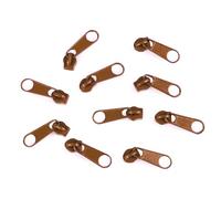 cyclingcolors 10x Tirador de Cremallera Tamaño N°3 de Metal Cursor Kit de Reparación Reemplazo Ropa Vaqueros Maleta Equipaje, marrón medio