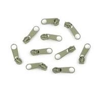 cyclingcolors 10x Tirador de Cremallera Tamaño N°3 de Metal Cursor Kit de Reparación Reemplazo Ropa Vaqueros Maleta Equipaje, crema gris oscuro
