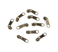 cyclingcolors 10x Tirador de Cremallera Tamaño N°3 de Metal Cursor Kit de Reparación Reemplazo Ropa Vaqueros Maleta Equipaje, latón antiguo