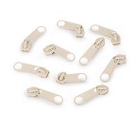 cyclingcolors 10x Tirador de Cremallera Tamaño N°5 de Metal Cursor Kit de Reparación Reemplazo Ropa Vaqueros Maleta Equipaje, crema ligera