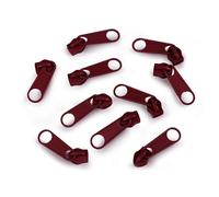 cyclingcolors 10x Tirador de Cremallera Tamaño N°5 de Metal Cursor Kit de Reparación Reemplazo Ropa Vaqueros Maleta Equipaje, burdeos