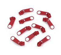 cyclingcolors 10x Tirador de Cremallera Tamaño N°5 de Metal Cursor Kit de Reparación Reemplazo Ropa Vaqueros Maleta Equipaje, rojo