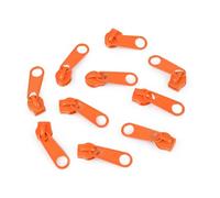 cyclingcolors 10x Tirador de Cremallera Tamaño N°5 de Metal Cursor Kit de Reparación Reemplazo Ropa Vaqueros Maleta Equipaje, naranja