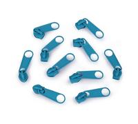 cyclingcolors 10x Tirador de Cremallera Tamaño N°5 de Metal Cursor Kit de Reparación Reemplazo Ropa Vaqueros Maleta Equipaje, azul turquesa