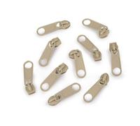 cyclingcolors 10x Tirador de Cremallera Tamaño N°5 de Metal Cursor Kit de Reparación Reemplazo Ropa Vaqueros Maleta Equipaje, marrón natural