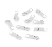 cyclingcolors 10x Tirador de Cremallera Tamaño N°5 de Metal Cursor Kit de Reparación Reemplazo Ropa Vaqueros Maleta Equipaje, blanco