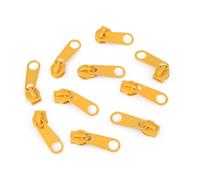 cyclingcolors 10x Tirador de Cremallera Tamaño N°5 de Metal Cursor Kit de Reparación Reemplazo Ropa Vaqueros Maleta Equipaje, amarillo oscuro