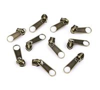 cyclingcolors 10x Tirador de Cremallera Tamaño N°5 de Metal Cursor Kit de Reparación Reemplazo Ropa Vaqueros Maleta Equipaje, latón antiguo