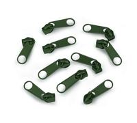 cyclingcolors 10x Tirador de Cremallera Tamaño N°5 de Metal Cursor Kit de Reparación Reemplazo Ropa Vaqueros Maleta Equipaje, verde pino