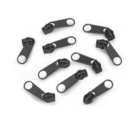 cyclingcolors 10x Tirador de Cremallera Tamaño N°5 de Metal Cursor Kit de Reparación Reemplazo Ropa Vaqueros Maleta Equipaje, gris mate