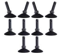 cyclingcolors 10x Tornillos Niveladores con articulación Esférica M10 Pies de Nivelación Plástico Ajuste con Patas Ajustables Mueble Silla Lavadora 150Kg MAX, Ø50mm
