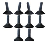 cyclingcolors 10x Tornillos Niveladores M10 Pies de Nivelación Plástico Ajuste con Patas Ajustables Mueble Silla Lavadora 150Kg MAX, Ø50mm