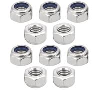cyclingcolors 10x Tuerca Autoblocante de Acero Inoxidable A2 DIN 985 ISO 10511 Tuercas Hexagonales de Nailon para Tornillos Pernos Tuercas de Seguridad con Rosca Métrica, M3