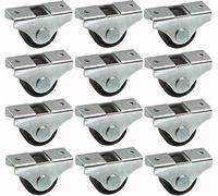 Cyclingcolors 12x rueda mueble 25 mm universal mini rollo negro pie cama armario carro basura almacenamiento mesa rueda