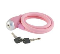 cyclingcolors 1x Candado para bicicleta, 12 mm de diámetro x 1200 mm de largo, con llave y protección de silicona, color rosa