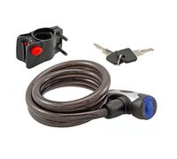 cyclingcolors 1x Candado para bicicleta, 12 mm de diámetro x 1200 mm de longitud, con llave, para fijación al cuadro o al poste del asiento.