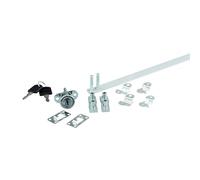 cyclingcolors 1x Cerradura central con varilla 600 mm con embellecedor, fijaciones y contrapieza para mueble escritorio armario archivador de persiana, cromo