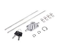cyclingcolors 1x Cerradura de cremona con varillas 1000 + 1200 mm con embellecedor, fijaciones y contrapieza para mueble escritorio armario, cromo