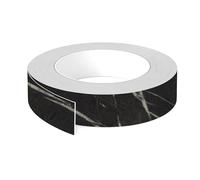 cyclingcolors 1x Cinta de canto cantonera ABS sin cola 43 mm x 5 m espesor 0,8 mm protector bordes para estanterías muebles paneles planchas, Pietra Grigia negro mate