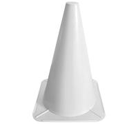 cyclingcolors 1x Cono Entrenamiento Fútbol Tráfico 24cm Soporte Plástico Marcado Juegos Deportivos Barrera Pista de Agilidad Canina, Blanco