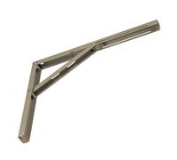 cyclingcolors 1x Escuadra plegable mural para estante, acero, brazo 400 mm, diseño abatible escamoteable, acabado satinado, soporte resistente hasta 50 kg