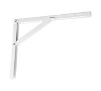 cyclingcolors 1x Escuadra plegable mural para estante, acero, brazo 400 mm, diseño abatible escamoteable, acabado blanco, soporte resistente hasta 50 kg