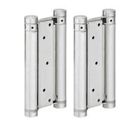 cyclingcolors 1x Par Bisagra de Puerta Vaivén Batiente de 180° con Resorte de Doble Acción para Puerta de Hasta 70 kg Western Saloon, Acero niquelado