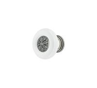 cyclingcolors 1x pomo de cajón porcelana cerámica acabado níquel zincado Ø37 mm estilo vintage antiguo para mueble puerta tirador cómoda armario casa con tornillos