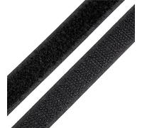 cyclingcolors 1x Rollo de scratch hook loop gancho cinta 20 mm 25 metros auto agarre organizador sujetacables tira enganche bolsa prenda correa poliamida, Negro
