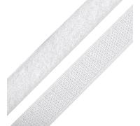 cyclingcolors 1x Rollo de scratch hook loop gancho cinta 20 mm 25 metros auto agarre organizador sujetacables tira enganche bolsa prenda correa poliamida, Blanco