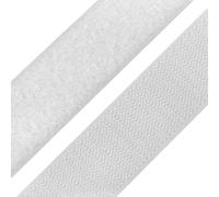 cyclingcolors 1x Rollo de scratch hook loop gancho cinta 38 mm 25 metros auto agarre organizador sujetacables tira enganche bolsa prenda correa poliamida, Blanco
