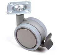 cyclingcolors 1x rueda giratoria para mueble 60 mm blanda con freno con placa 47 x 47 mm universal carga máx 50 kg rueda carro cajón gris