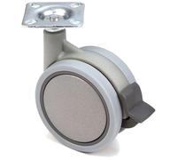 cyclingcolors 1x rueda giratoria para mueble 75 mm blanda con freno con placa 48 x 48 mm universal carga máx 50 kg rueda carro cajón gris